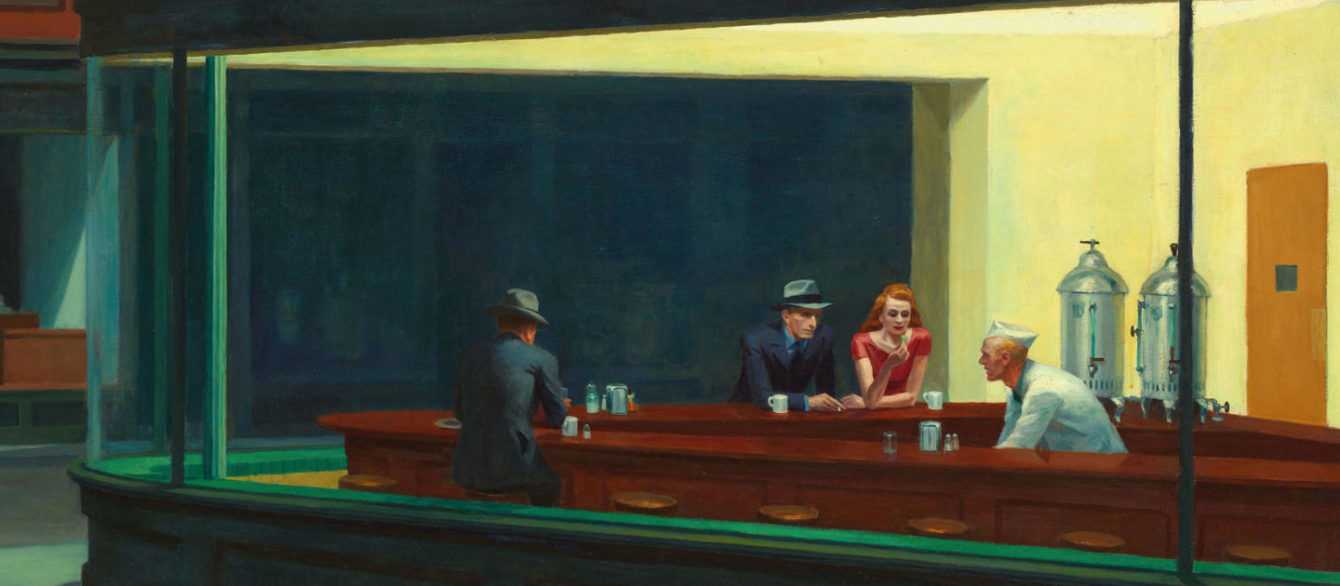 Nighthawks Edward Hopper 1942 AIC Chicago landscape