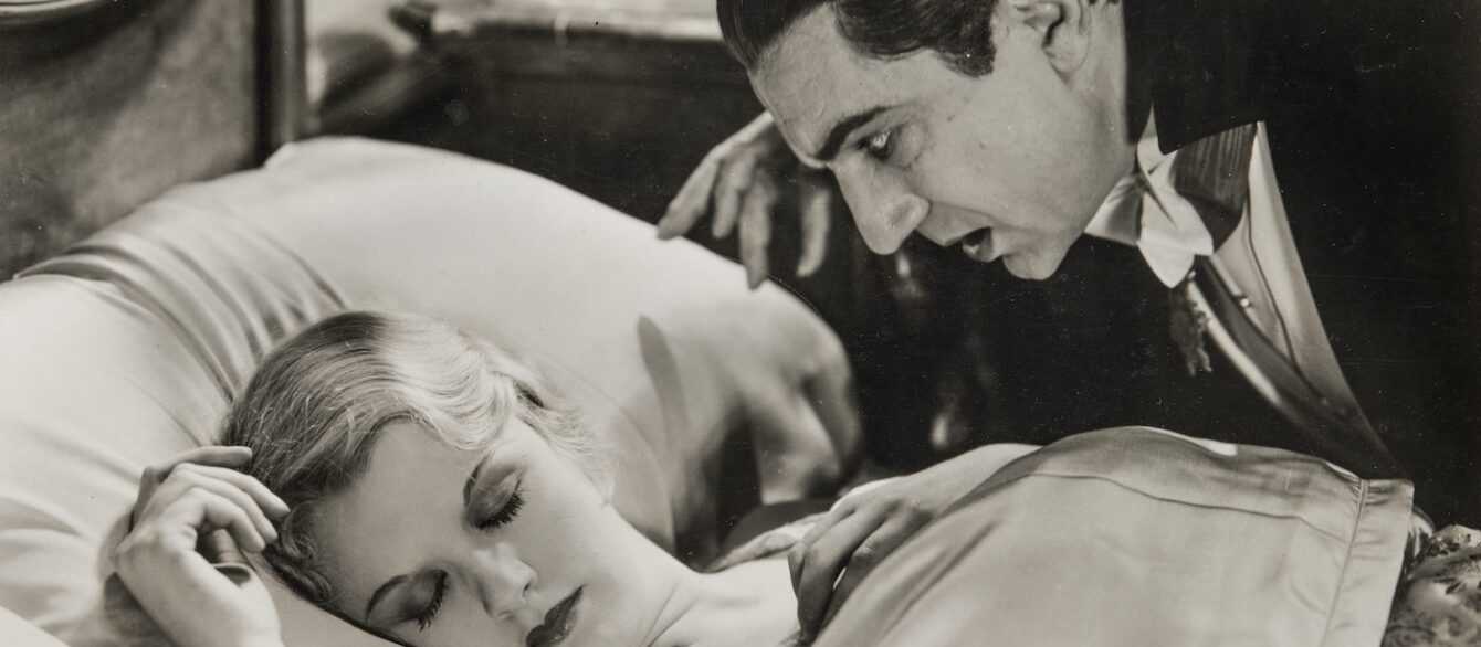 A film still from Universal Pictures Dracula 1931 featuring Bela Lugosi