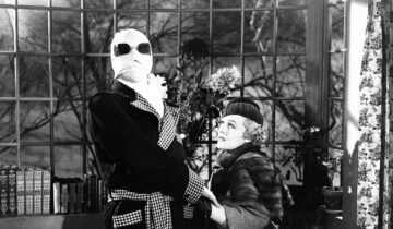 A film still from The Invisible Man with Claude Rains