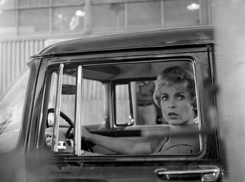 A film still from Psycho