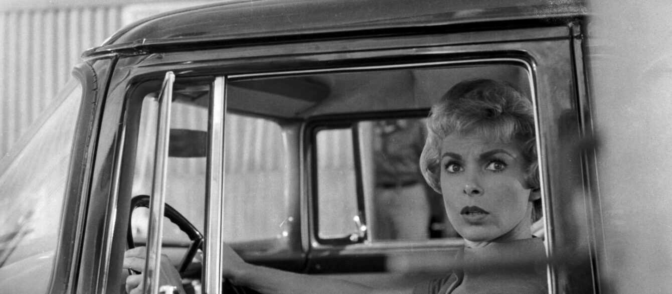 A film still from Psycho