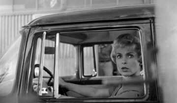 A film still from Psycho