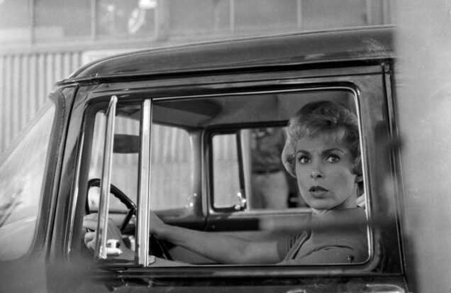 A film still from Psycho