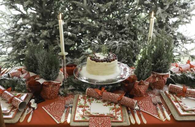 caspari holiday berry and red lifestyle tabletop